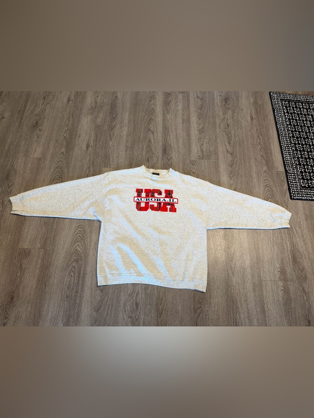 Vintage 90s TSI USA Harvard Spellout Big Logo Embroidered Crewneck Aurora, IL XL